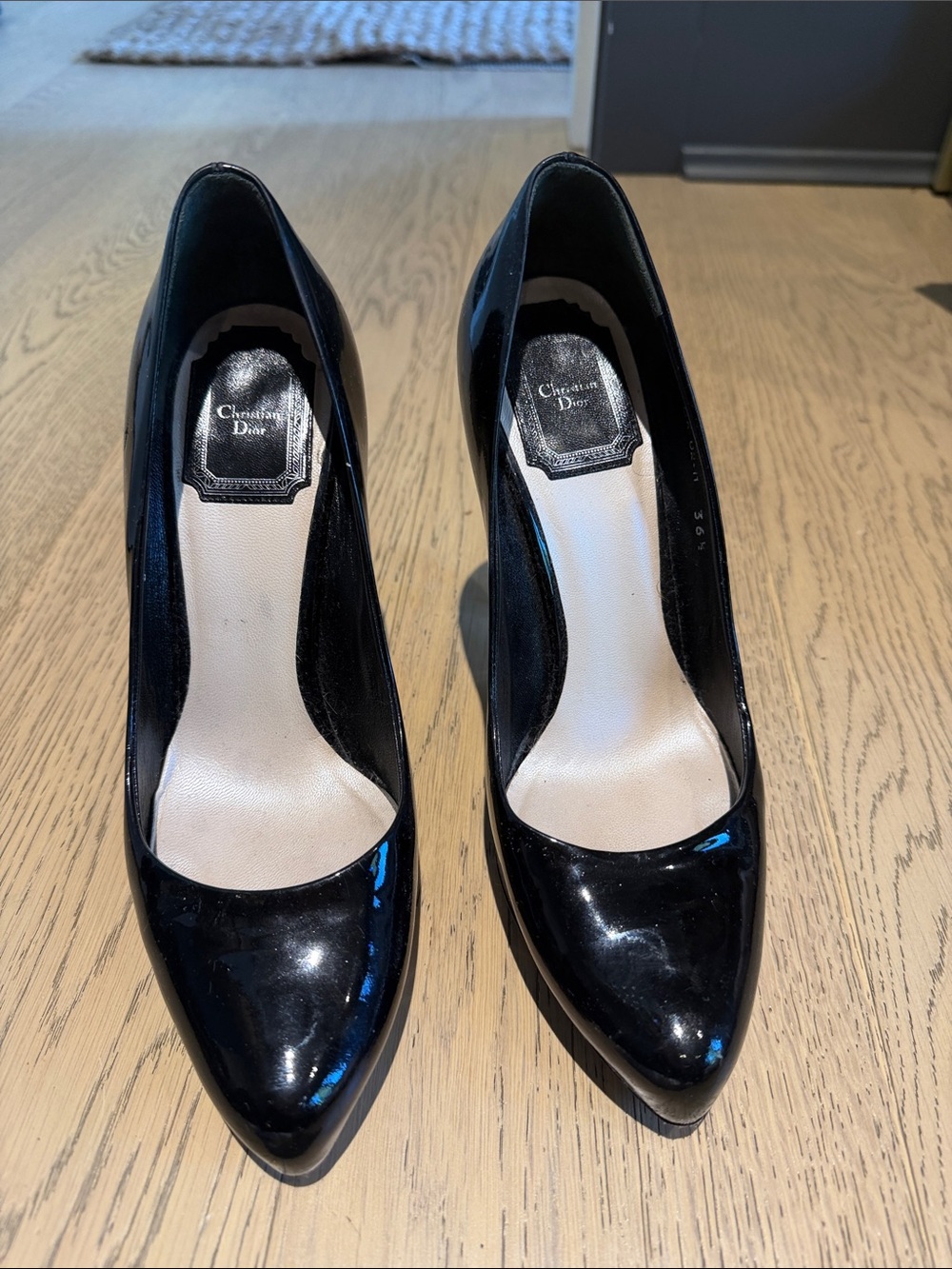 Dior Black Patent Pointed-Toe Pumps